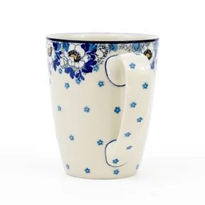 Kubek ceramiczny D60 0,65l <br> 2222X Biało-niebieskie anemony